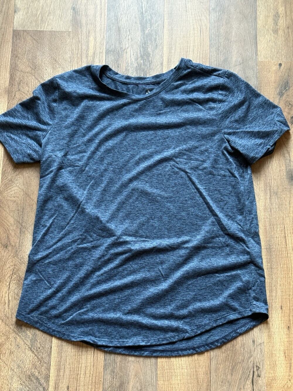 Skechers Women’s Athletic T-Shirt Small Blue Heather Short Sleeve Curved Hem